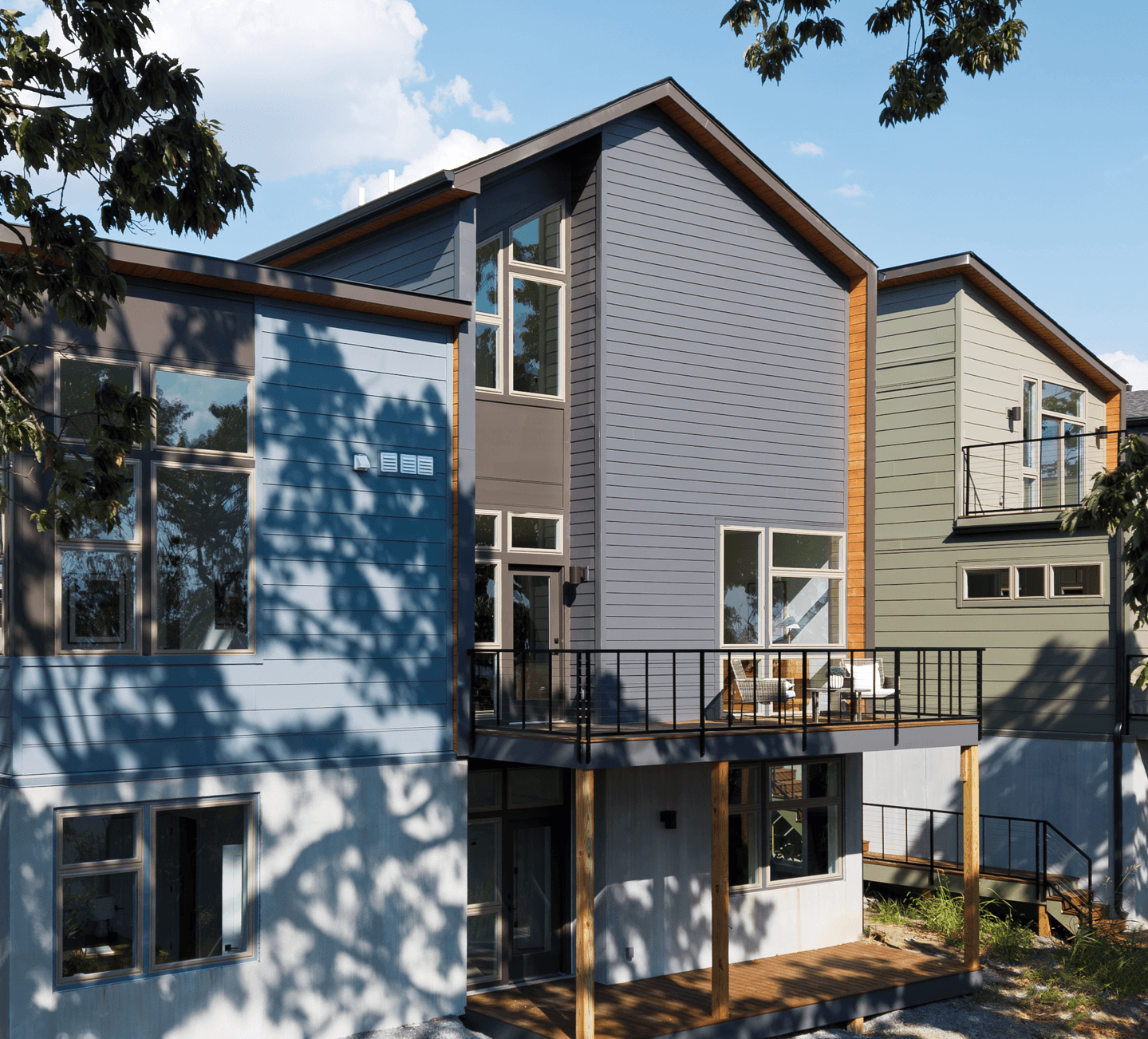 View of a home with a private deck at High View Cottages